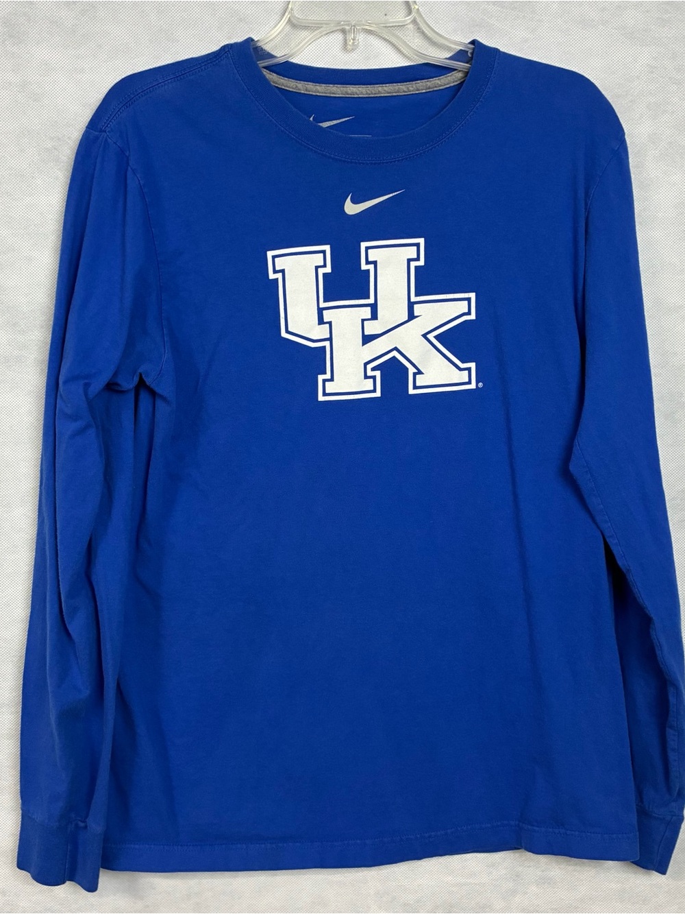 UK Kentucky Wildcats Shirt Men Medium Blue NCAA Basketball Nike Reg Fit Long Slv